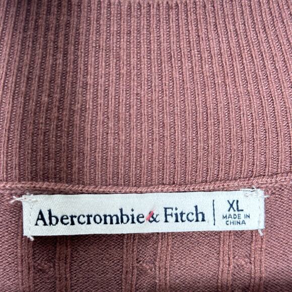 ABERCROMBIE & FITCH Mock Neck Cable Knit Sweater Dress Mauve Purple Sz XL {3T37} - Picture 5 of 5